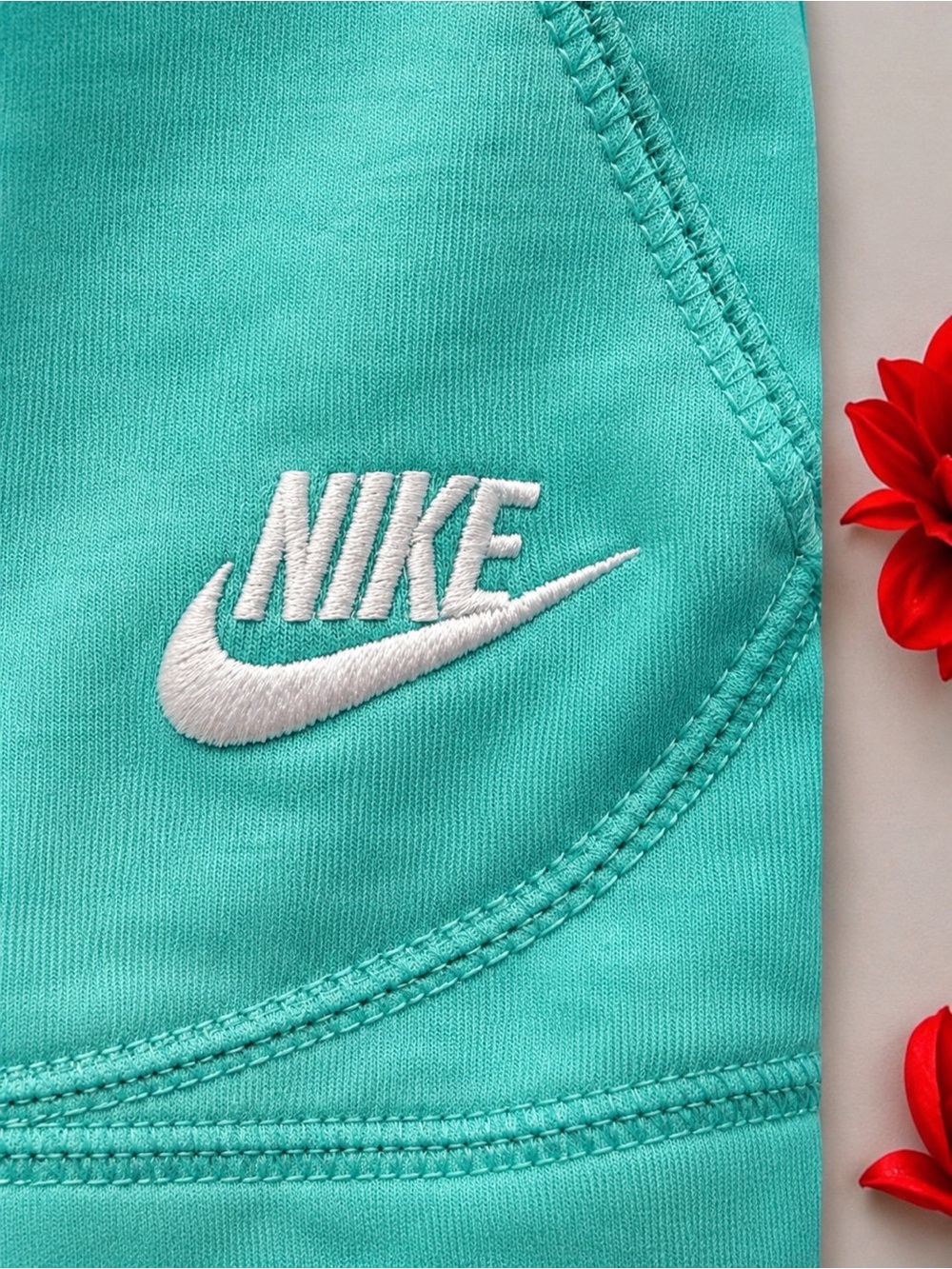 Nike 🎾 Flagship Short Sleeve Preppy Tennis Hoodie, Pocket, Size XS - Preppy Teal - Picture 9 of 16